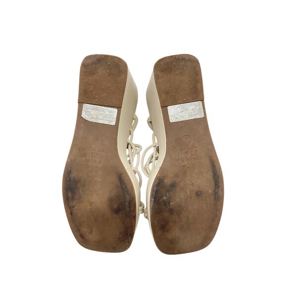 Schutz Strappy White Magdalena Wedge Sandals Size 6.5 - Picture 7 of 7